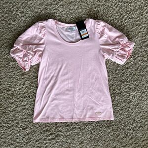 Nine West Pink Puffy Sleeve Shirt